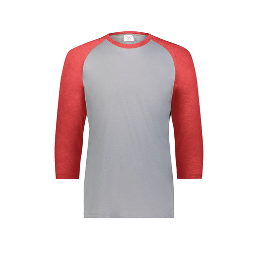 [6879.27V.S-LOGO2] Men's Vintage 3/4 Sleeve T-Shirt (Adult S, Red, Logo 2)